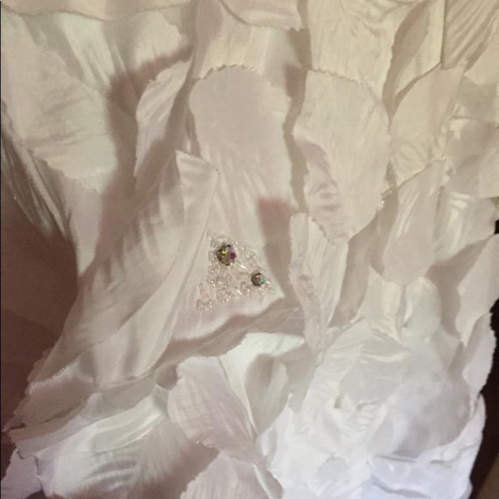 Tony bowls strapless white wedding dress
